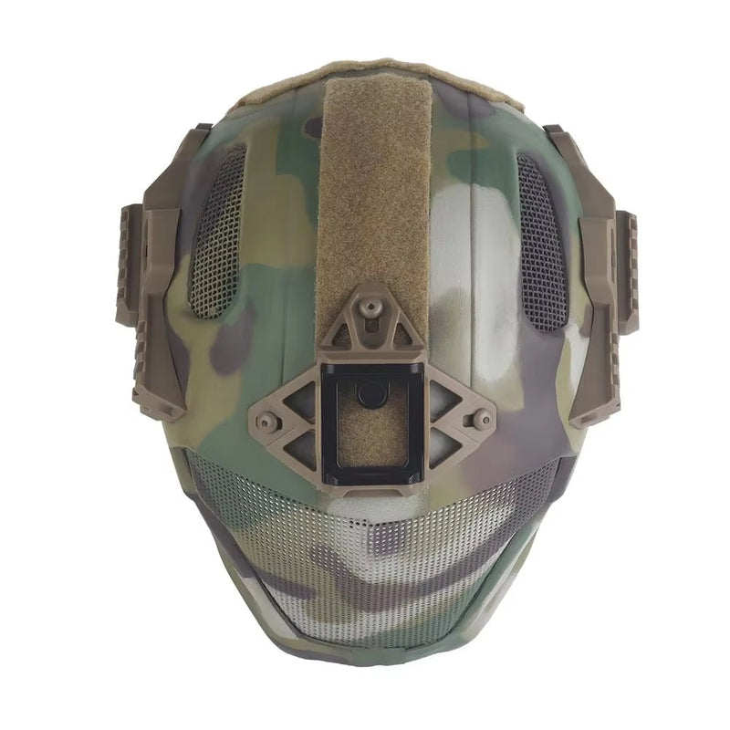 EVA tactical helmet for hunting, softair. Steel mesh mask included, good for cosplay.