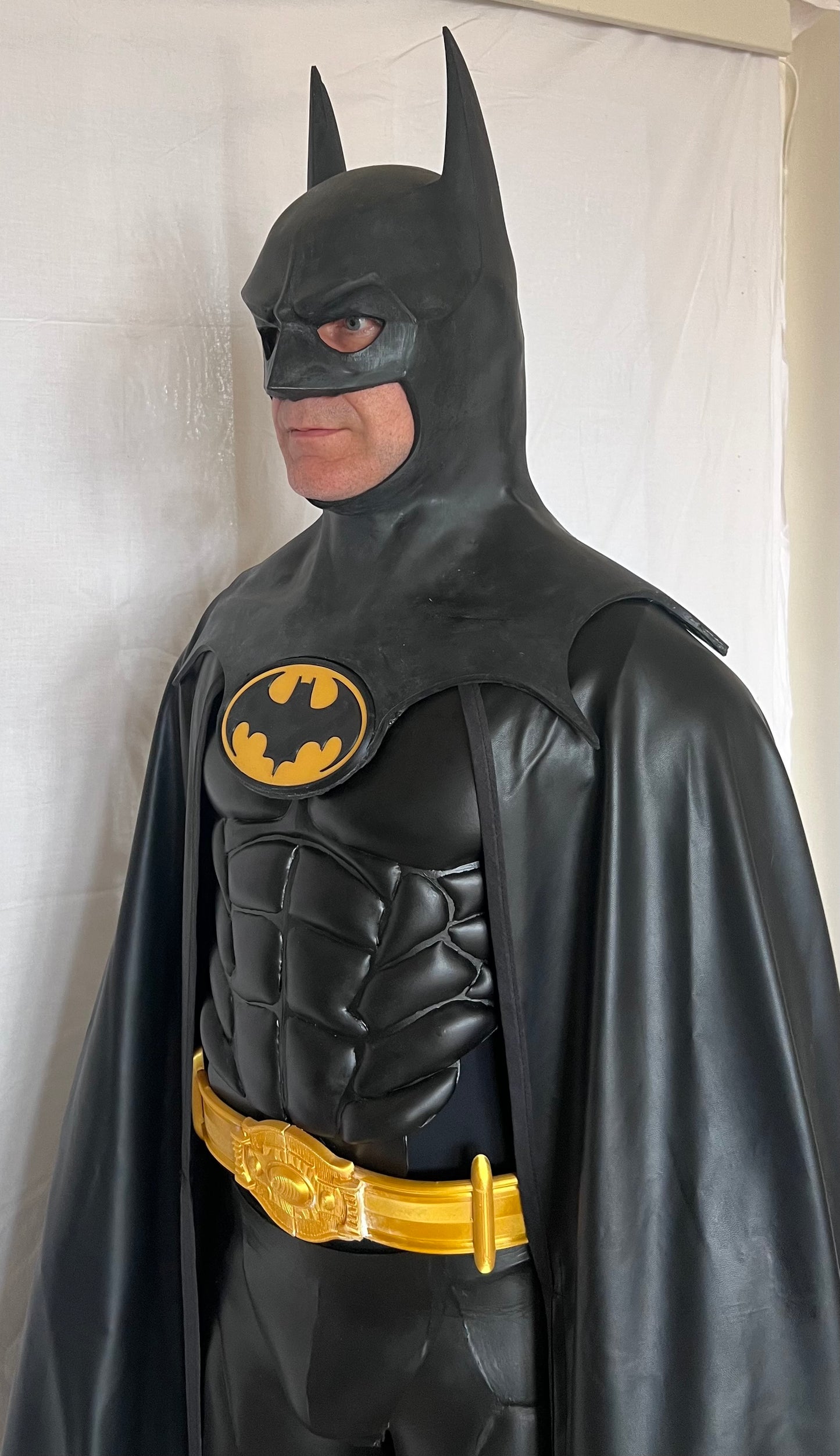 Batman 89 costume completo bat suit halloween cosplay Burton Keaton supereroi armatura