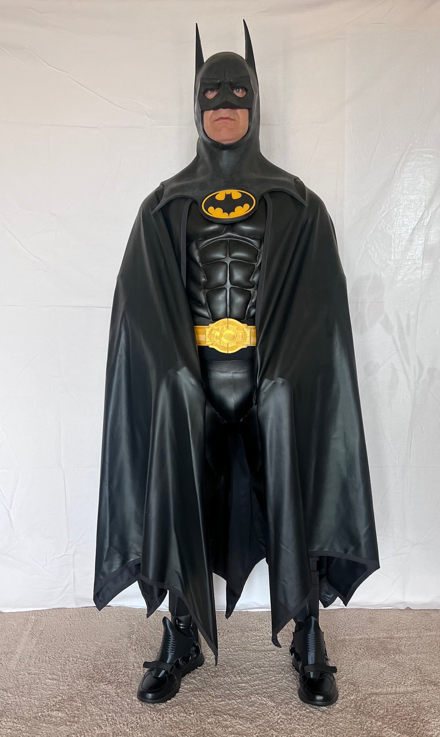 Batman 89 costume completo bat suit halloween cosplay Burton Keaton supereroi armatura