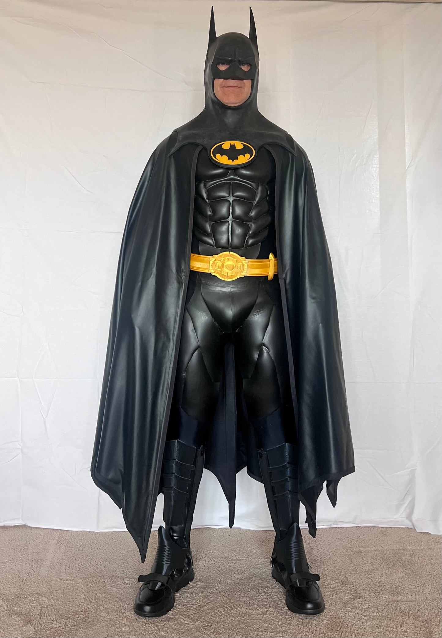 Batman 89 costume completo bat suit halloween cosplay Burton Keaton supereroi armatura