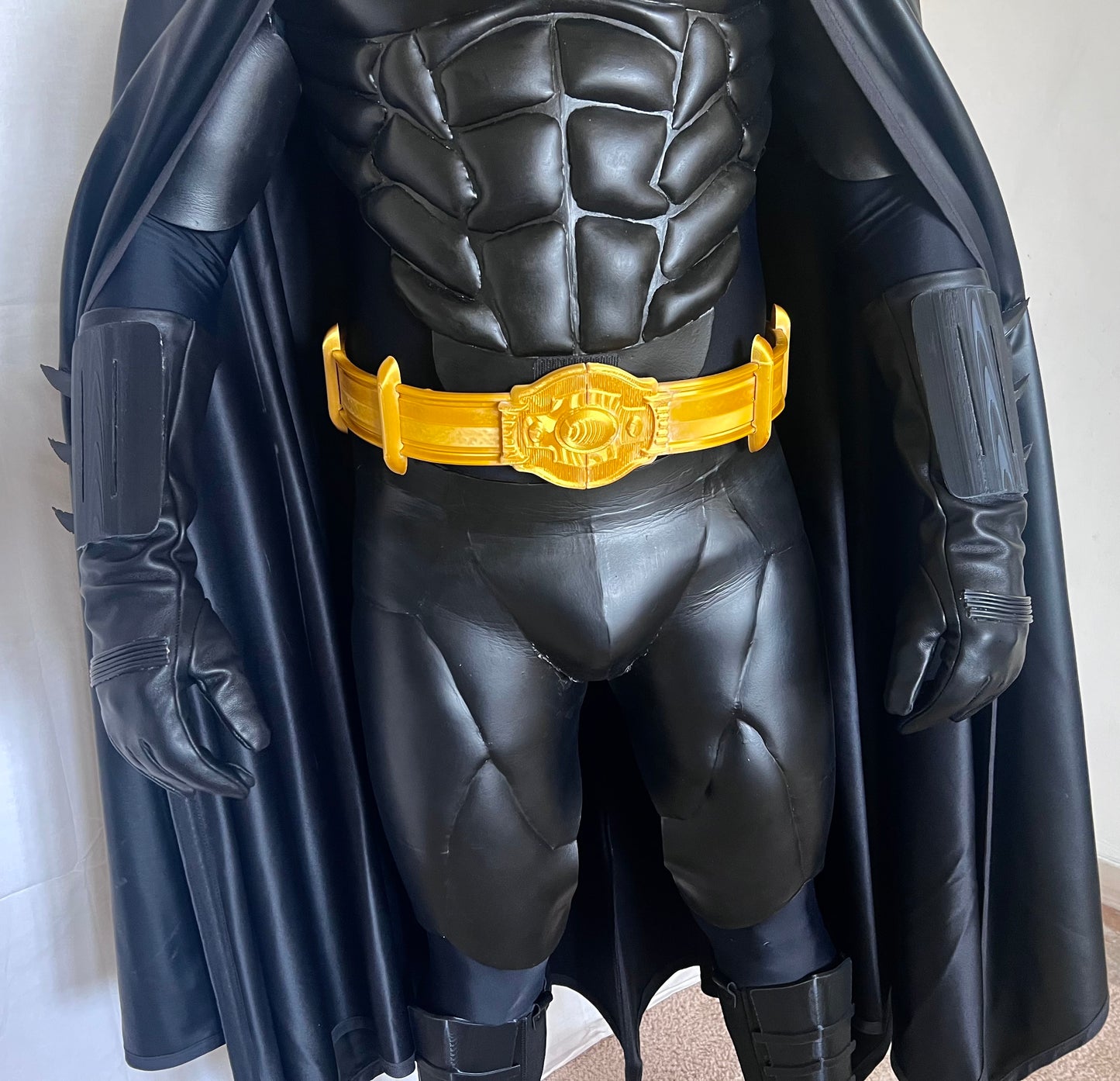 Batman 89 costume completo bat suit halloween cosplay Burton Keaton supereroi armatura