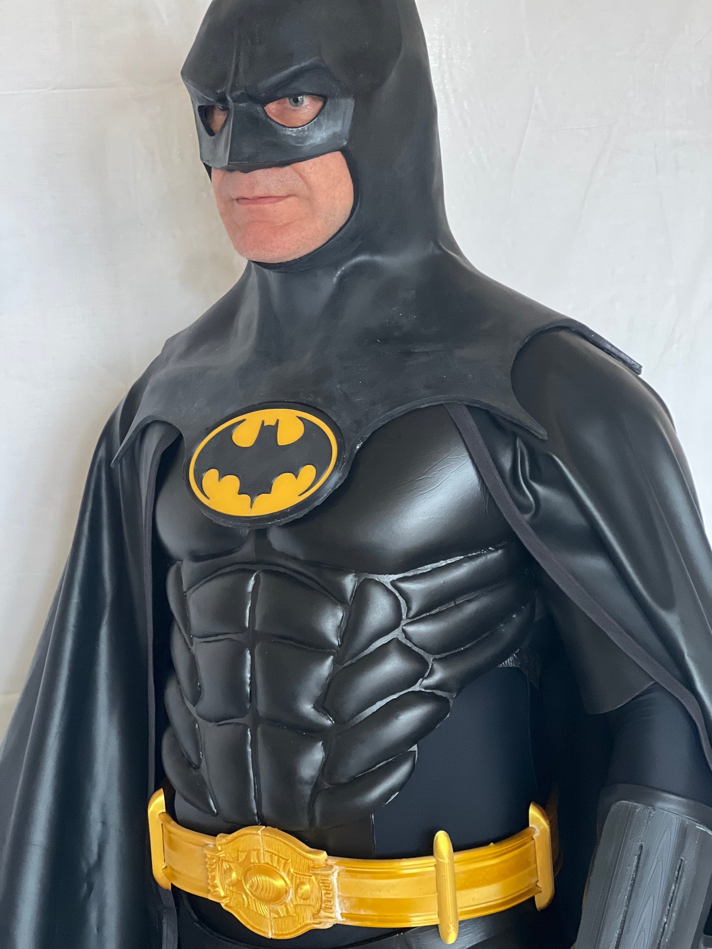 Batman 89 costume completo bat suit halloween cosplay Burton Keaton supereroi armatura