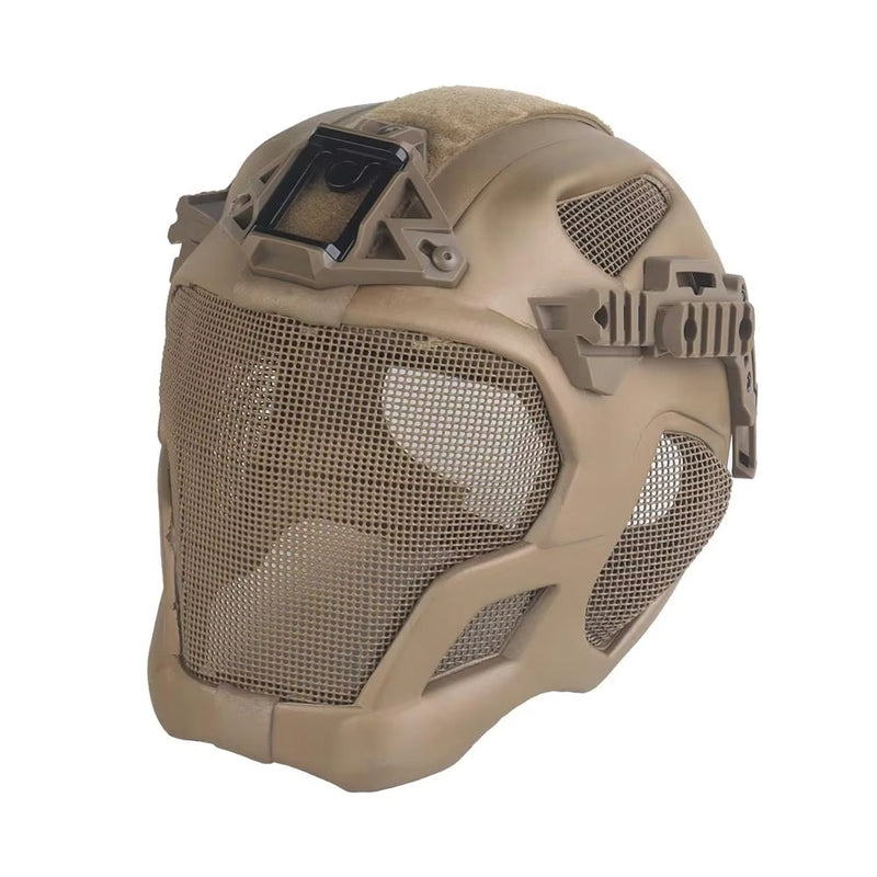 EVA tactical helmet for hunting, softair. Steel mesh mask included, good for cosplay.