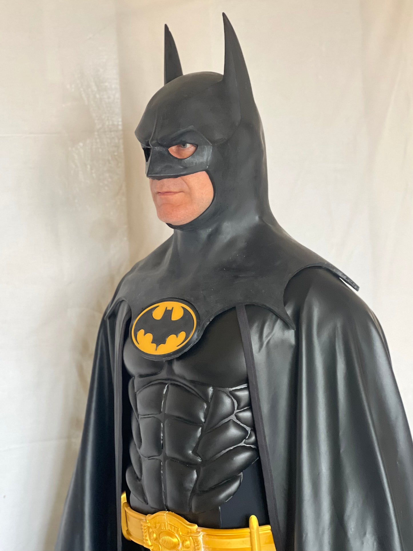 Batman 89 costume completo bat suit halloween cosplay Burton Keaton supereroi armatura