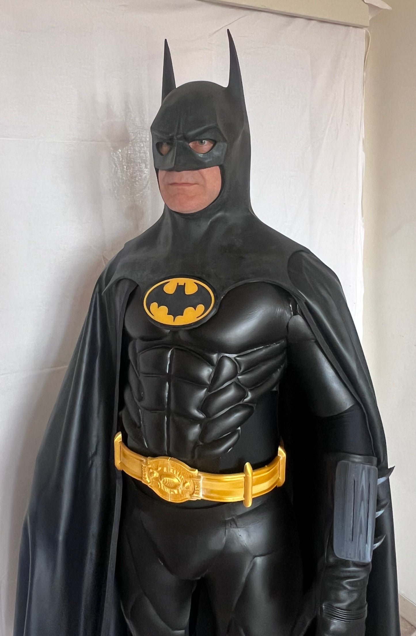 Batman 89 costume completo bat suit halloween cosplay Burton Keaton supereroi armatura