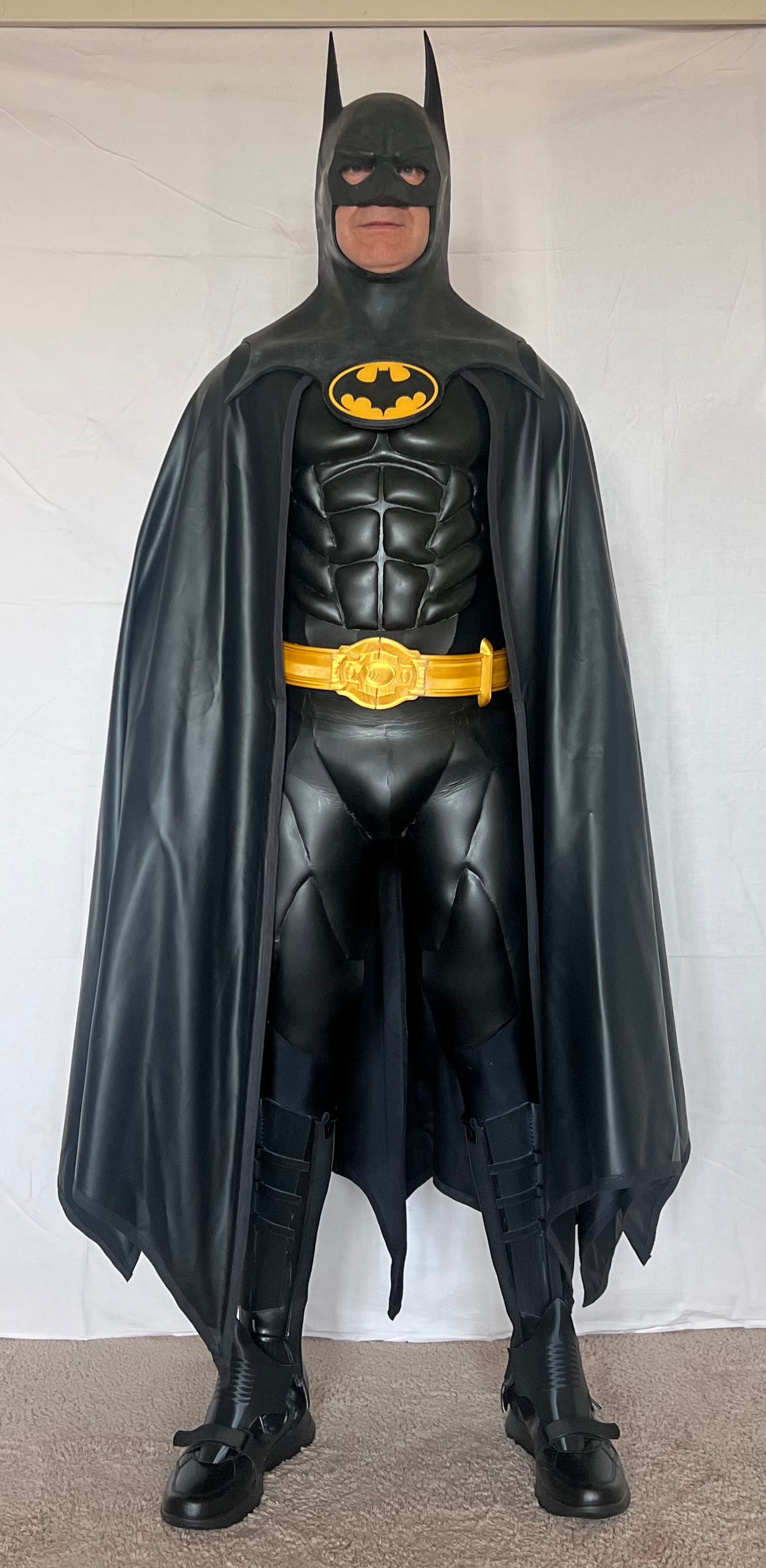 Batman 89 costume completo bat suit halloween cosplay Burton Keaton supereroi armatura