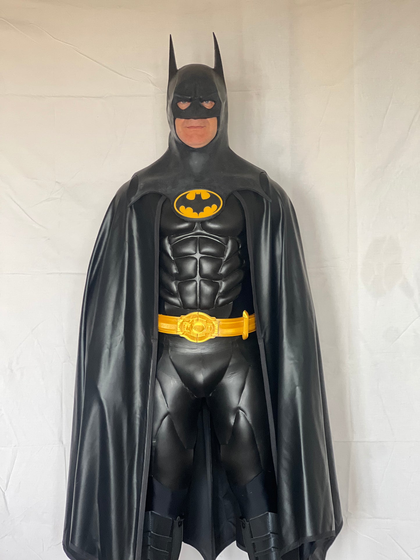 Batman 89 costume completo bat suit halloween cosplay Burton Keaton supereroi armatura