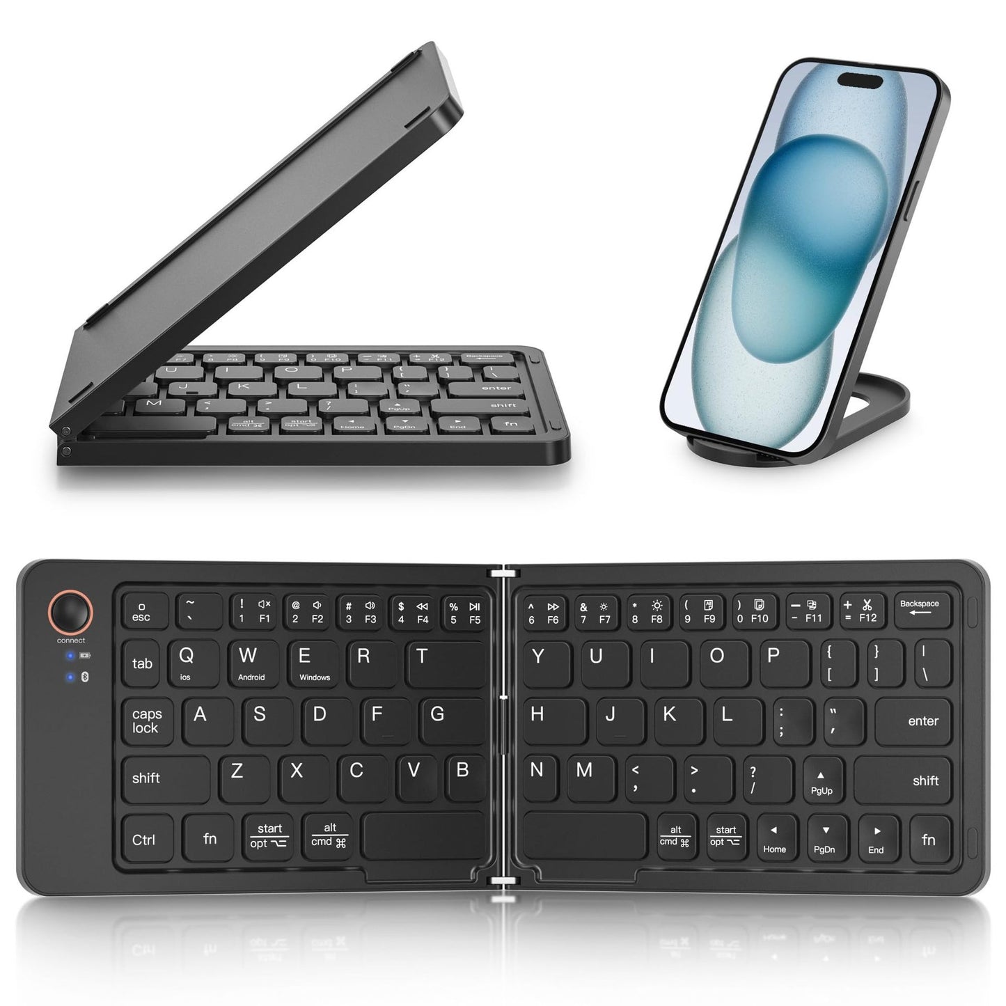 Keyboard ultra slim, portable dual-mode Bluetooth, with one click connection