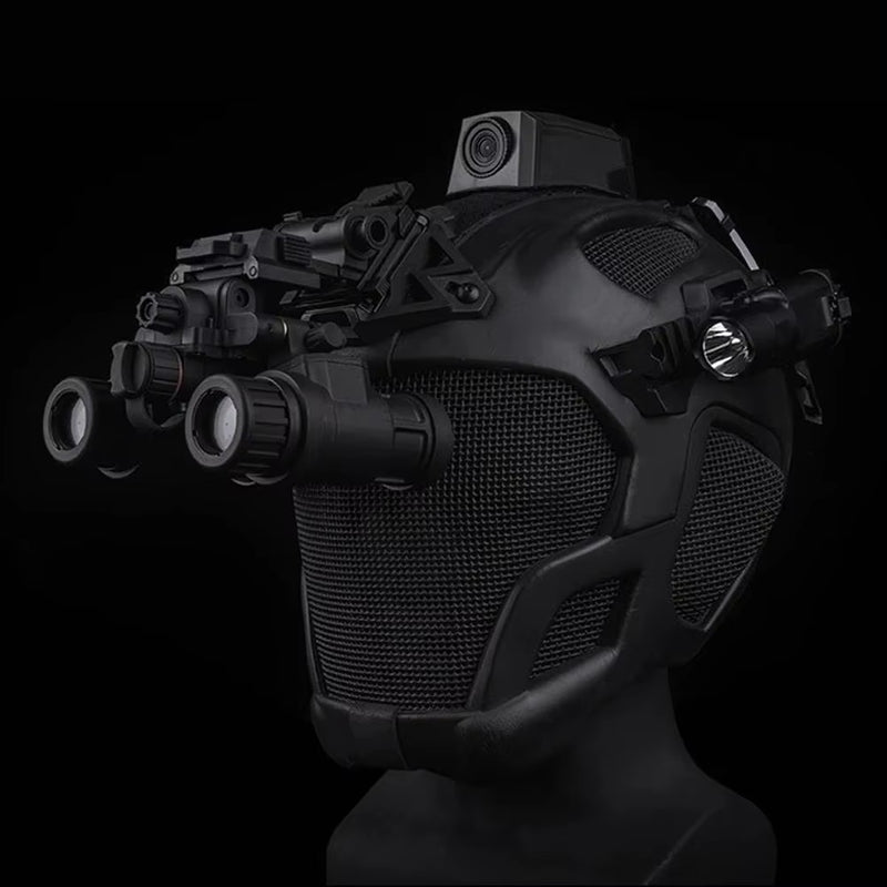 EVA tactical helmet for hunting, softair. Steel mesh mask included, good for cosplay.