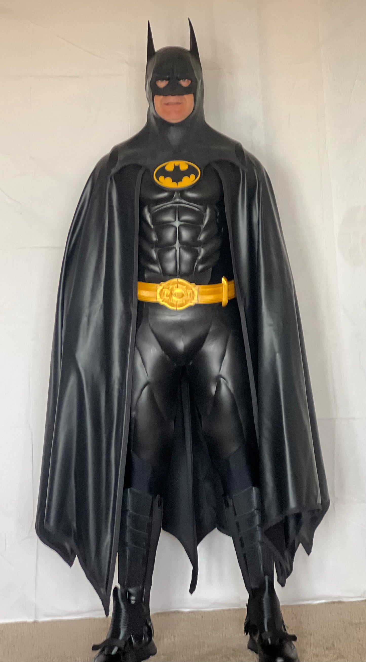 Batman 89 costume completo bat suit halloween cosplay Burton Keaton supereroi armatura
