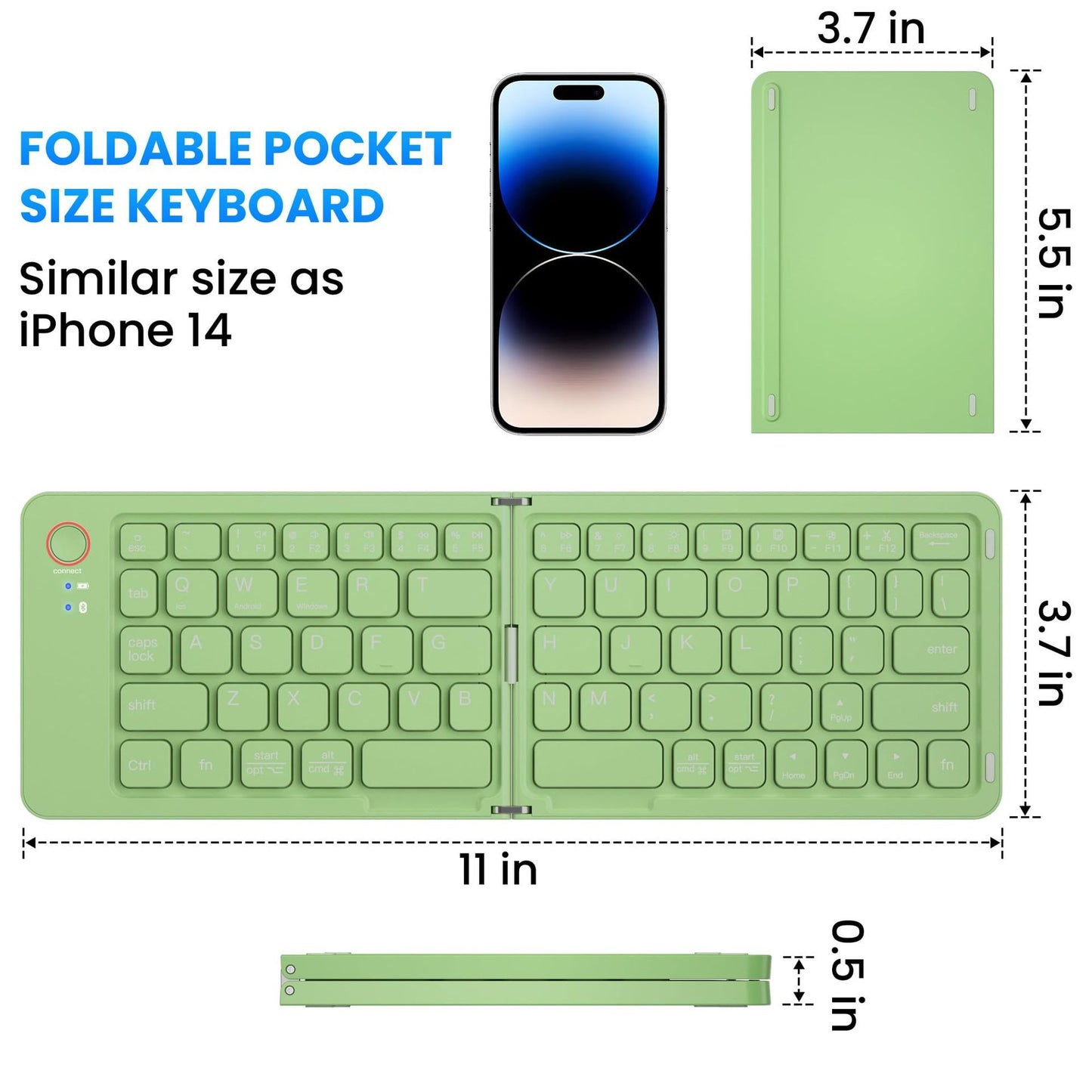 Keyboard ultra slim, portable dual-mode Bluetooth, with one click connection